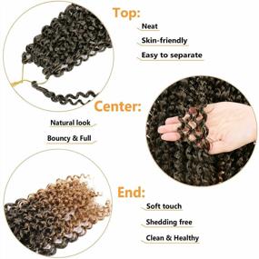 img 1 attached to 18Inch Passion Twist Crochet Hair For Black Women Ombre Water Wave Bohemian Braids Synthetic Extensions (6Packs, 1B)