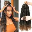 18inch passion twist crochet hair for black women ombre water wave bohemian braids synthetic extensions (6packs, 1b) logo