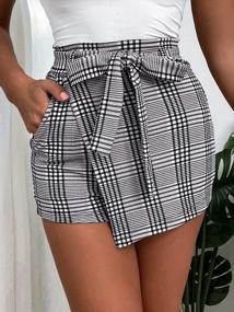 img 1 attached to High-Waisted Plaid Wrap Skort With Belt And Pockets For Women By WDIRARA