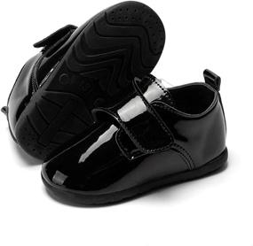 img 4 attached to Miamooi Loafers Classic Leather Christening Girls' Shoes ~ Flats