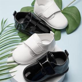 img 3 attached to Miamooi Loafers Classic Leather Christening Girls' Shoes ~ Flats