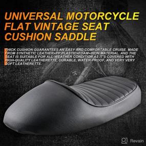 img 3 attached to 🏍️ KATUR Universal Motorcycle Flat Vintage Seat Hump Vintage Seat Cushion Saddle for Honda CB125S CB550 CL350 450 CB CL Retro Cafe Racer - Black