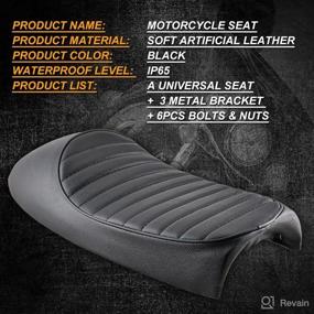 img 2 attached to 🏍️ KATUR Universal Motorcycle Flat Vintage Seat Hump Vintage Seat Cushion Saddle for Honda CB125S CB550 CL350 450 CB CL Retro Cafe Racer - Black