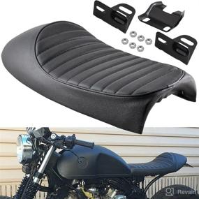 img 4 attached to 🏍️ KATUR Universal Motorcycle Flat Vintage Seat Hump Vintage Seat Cushion Saddle for Honda CB125S CB550 CL350 450 CB CL Retro Cafe Racer - Black