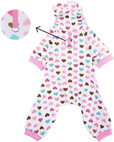 img 2 attached to 🐶 S-Lifeeling Dog Pajamas Costumes for Indoor Outdoor with Love Pattern - Comfortable Puppy Pajamas, Soft Dog Jumpsuit Shirt - Best Gift, 100% Cotton Coat for Medium and Small Dogs