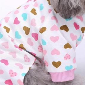 img 1 attached to 🐶 S-Lifeeling Dog Pajamas Costumes for Indoor Outdoor with Love Pattern - Comfortable Puppy Pajamas, Soft Dog Jumpsuit Shirt - Best Gift, 100% Cotton Coat for Medium and Small Dogs