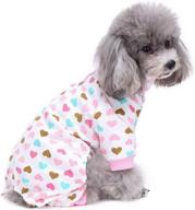 🐶 s-lifeeling dog pajamas costumes for indoor outdoor with love pattern - comfortable puppy pajamas, soft dog jumpsuit shirt - best gift, 100% cotton coat for medium and small dogs logo