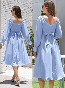 img 2 attached to Women'S Square Neck Ruffle Wrap Midi Dress: Perfect For Weddings & Guests!