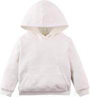 👶 adorable toddler kids long sleeve hoodie with pockets - perfect for sporty style! logo