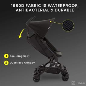 img 2 attached to 🚀 Versatile and Stylish: Jeep Clutch Plus Travel Stroller with Reclining Seat in Black/Olive Green by Delta Children