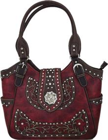img 3 attached to Western Rhinestone Concealed Country Shoulder Women's Handbags & Wallets ~ Shoulder Bags