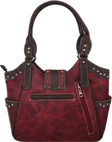 img 1 attached to Western Rhinestone Concealed Country Shoulder Women's Handbags & Wallets ~ Shoulder Bags
