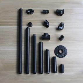 img 2 attached to 3/4" Black Malleable Iron Pipe Fittings For Vintage DIY Industrial Shelving And Decor - GeilSpace 45-Degree Elbow