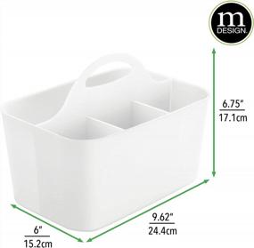 img 1 attached to Stay Organized On The Go With MDesign'S Lumiere Collection - Plastic Craft Storage Caddy Tote For Art Supplies, Sewing, And More - 2 Pack In White