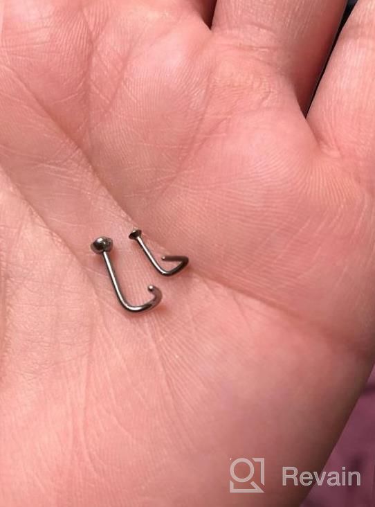 img 1 attached to Dazzling Diamond Nose Studs: MODRSA'S 20G And 18G L-Shaped Surgical Steel Nose Rings For Men And Women review by Sanai Rosario