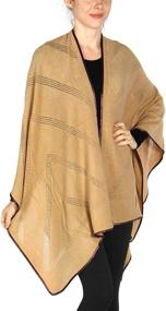 img 4 attached to Shawls And Wraps, Cardigan Sweaters For Women, Poncho Sweater Women, Beach Cover Up, Knit Blanket Poncho Cape