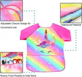 img 1 attached to Waterproof Art Smock For Kids - Toddler Painting Apron For Artists