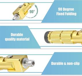 img 1 attached to Motoforti 1 пара, 8 мм, алюминиевый сплав, универсальные складные задние сиденья для мотоциклов, задняя подножка, подножка, педаль, велосипедный велосипед, золотой тон