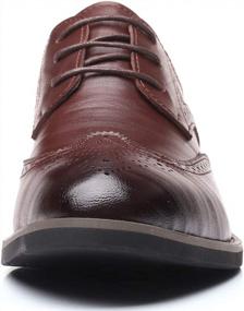 img 3 attached to Step Up Your Style With DADAWEN Men'S Brown Brogue Oxford Dress Shoes - US Size 9