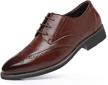 step up your style with dadawen men's brown brogue oxford dress shoes - us size 9 logo