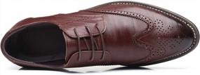 img 1 attached to Step Up Your Style With DADAWEN Men'S Brown Brogue Oxford Dress Shoes - US Size 9