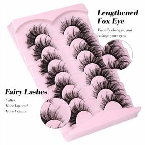 img 1 attached to 8D Curl Fluffy Fairy Strip Lashes: Lanflower False Eyelashes For Dramatic Full Volume Fox Eyes With Faux Mink Material - Pack Of 7 Pairs