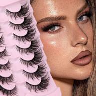 8d curl fluffy fairy strip lashes: lanflower false eyelashes for dramatic full volume fox eyes with faux mink material - pack of 7 pairs logo