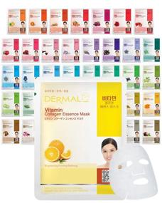 img 4 attached to DERMAL 39 Combo Pack Collagen Essence Full Face Facial Mask Sheet - The Ultimate Supreme Collection For Every Skin Condition Day To Day Skin Concerns. Nature Made Freshly Packed Korean Face Mask