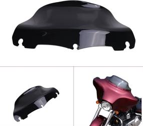 img 4 attached to 9-Inch Black Wave Windshield Windscreen Harley Touring FLHT FLHTC FLHX Street Glide Electra Glide Ultra Limited 2014-2019