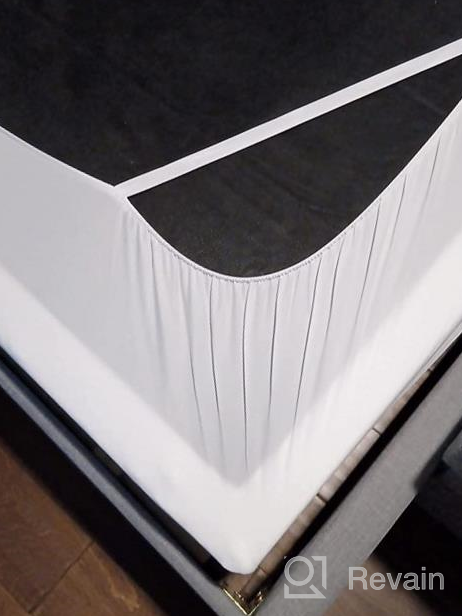 img 1 attached to Box Spring Cover Queen Size, Alternates For Bed Skirt, Smooth And Elastic Woven Material Wrap Around 4 Sides Of The Box Spring, Wrinkle & Fading Resistant, Washable, Dustproof, Gray review by Chad Sorensen