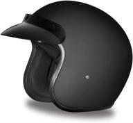 🏍️ dot approved xx-large daytona helmets cruiser motorcycle open face helmet in dull black color логотип