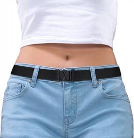 img 4 attached to Women Invisible Belt, Comfortable Adjustable Stretch No Show Belt With Flat Buckle By SUOSDEY