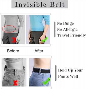 img 1 attached to Women Invisible Belt, Comfortable Adjustable Stretch No Show Belt With Flat Buckle By SUOSDEY