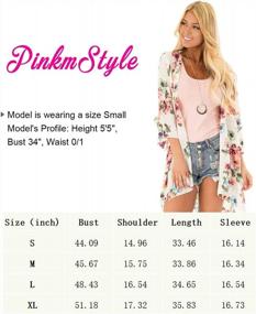 img 1 attached to Pinkmstyle Women'S Floral Print Kimono Sheer Chiffon Loose Cardigan - Stylish & Elegant