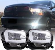 🚗 high-quality black led fog light for dodge ram 1500 & 2500/3500 (2009-2012 & 2010-2018) pickup truck - replacement pair with bracket логотип