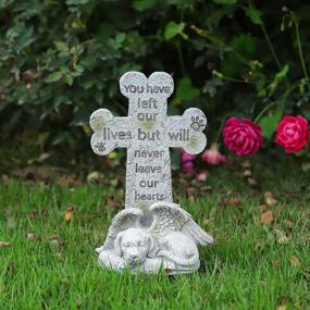 img 3 attached to 🐾 Forever in Our Hearts - Dog Memorial Stone Statue, Pet Angel Tribute, Grave Marker for Beloved Dogs