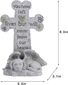 img 2 attached to 🐾 Forever in Our Hearts - Dog Memorial Stone Statue, Pet Angel Tribute, Grave Marker for Beloved Dogs