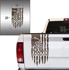 img 3 attached to Greenyef Graphics Dont Tread On Me Gadsden Flag Distressed American USA US Flag Truck Tailgate Vinyl Decal Compatible With Most Pickup Trucks Rattlesnake Decal (11&#34 Exterior Accessories