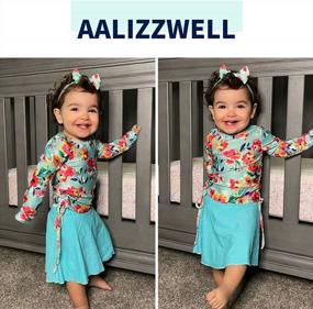 img 3 attached to Aalizzwell Toddler Girls Rash Guard Swimwear: 2-Piece Bathing Suit With Long Sleeves