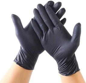 img 1 attached to 🧤 Premium Black Nitrile Powder-Free Gloves - Box of 100 (Size: Large)
