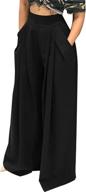 women's plus size palazzo pants with pockets - stylish high waisted wide leg trousers logo