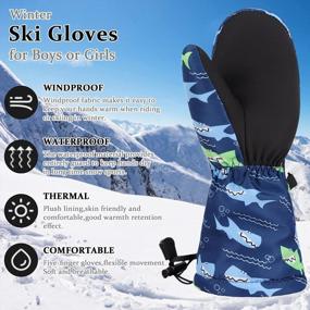 img 3 attached to Kids Ski Gloves Toddler Girls Boys Waterproof Mittens Winter Snow 0-6 Years