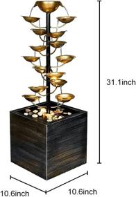 img 2 attached to 15-уровневый металлический фонтан с подсветкой: SunJet 31,1 ", идеально подходит для внутреннего и наружного использования, отдельно стоящий каскадный фонтан с камнями для художественного декора дома и сада