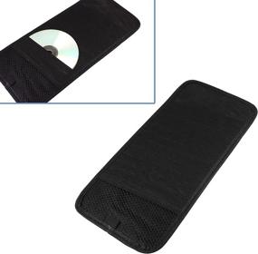 img 2 attached to 📀 uxcell 12-Piece Black DVD CD Visor Pouch Disk Cards Holder for Car Auto