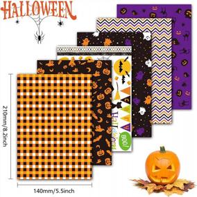 img 1 attached to Набор из 60 листов бумаги для рукоделия на Хэллоуин - размер A5, декоративное оригами для изготовления открыток и скрапбукинга, 12 дизайнов!