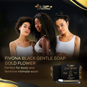 img 2 attached to FIVONA Black Yoni Soap Herbal Bar - Natural Ingredients Gold Flower For Feminine Wash And Whole Body Gentle Cleanse (5.3 Oz)