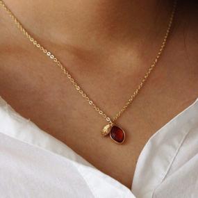 img 3 attached to Dazzle With Delicate Elegance - Me&Hz Gold Filled Birthstone Necklace With Initial: The Perfect Birthday Or Valentine'S Day Gift For Women And Girls!