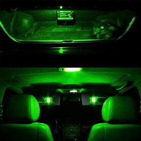 img 1 attached to HOCOLO 10X T10 198 194 168 912 921 W5W 2825 Зеленый цвет Мощные светодиодные лампы для внутреннего купола/карты/номерного знака/парковки/двери/багажника (10 шт. T10 6-SMD, зеленый)