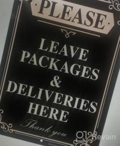 img 7 attached to Faittoo Please Leave Packages And Deliveries Here Sign, 2-Pack 14 X 10 Inch Reflective Aluminum Sign, UV Protected And Weatherproof, Durable Ink, Easy To Install And Read, Indoor/ Outdoors Use