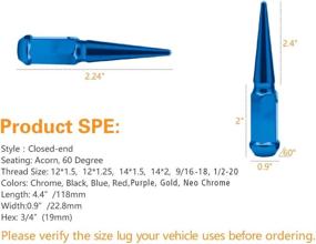 img 2 attached to 20Pc Spike Lug Nut 9/16-18 Blue 4